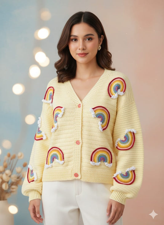 Floral Crochet crop Cardigan