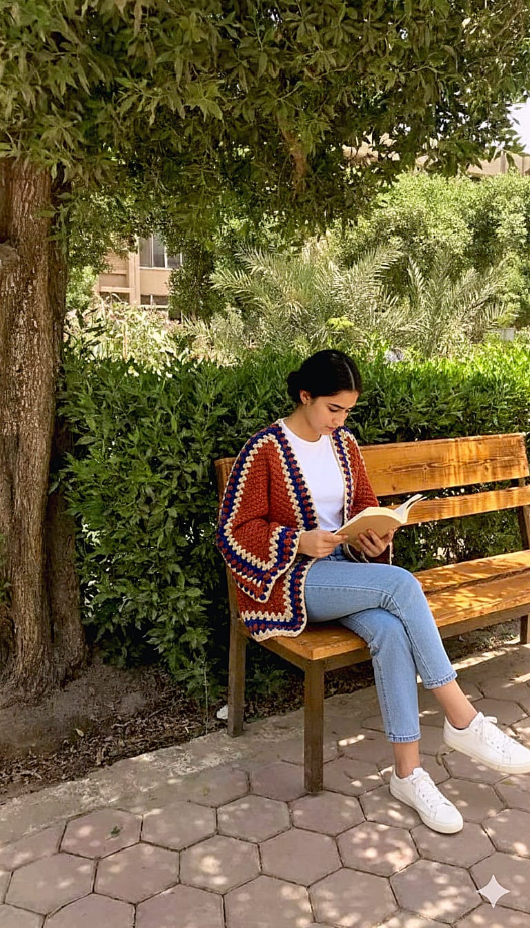 Rustic heoxigan Square Crochet Cardigan