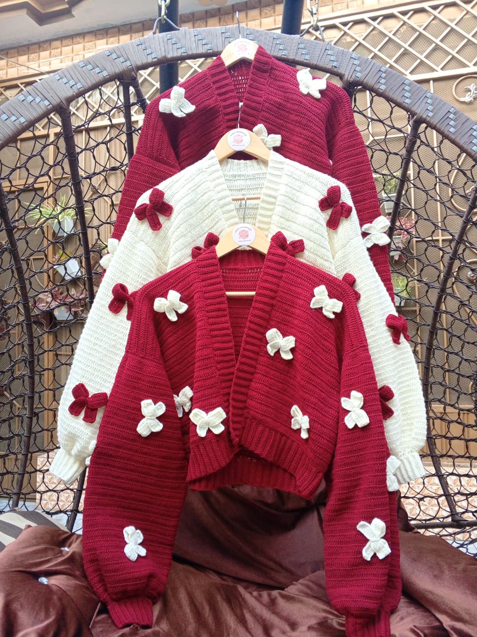 Crochet Floral Crop Top in Bow