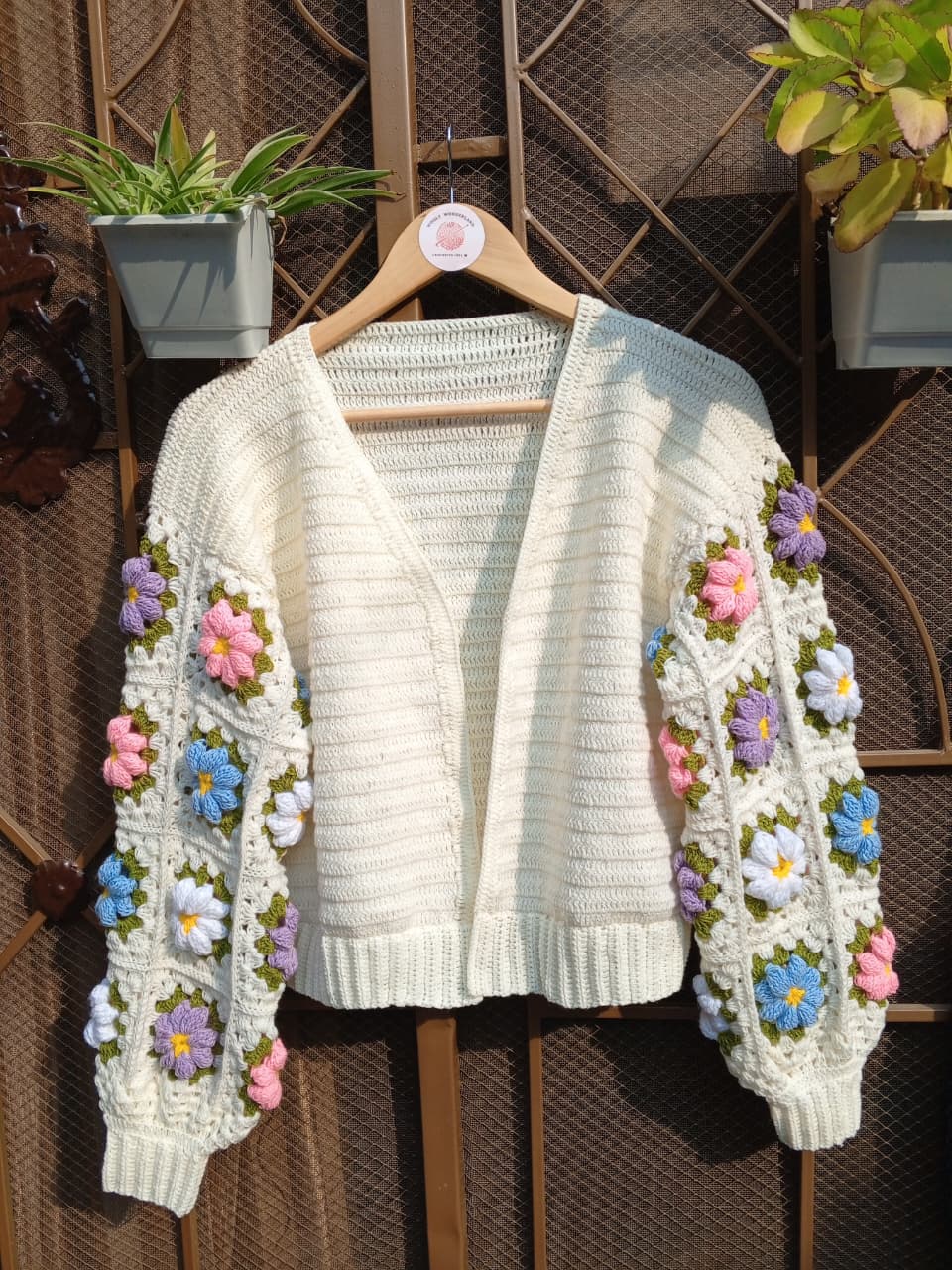 Wildflower Granny Square Crochet Cardigan