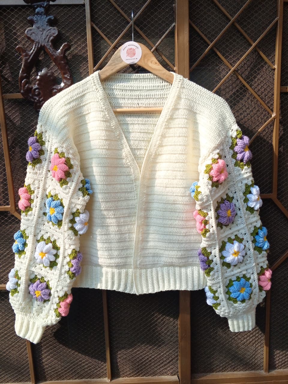 Wildflower Granny Square Crochet Cardigan