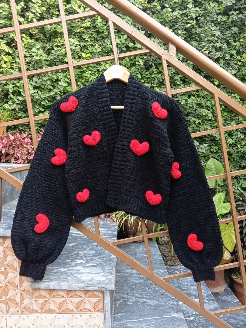 Floral Crochet crop Cardigan