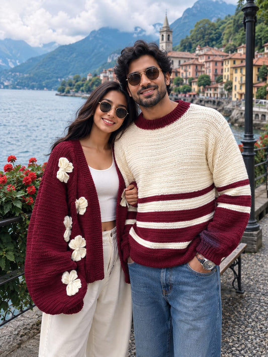 Cherry Cream Couples Crochet Set