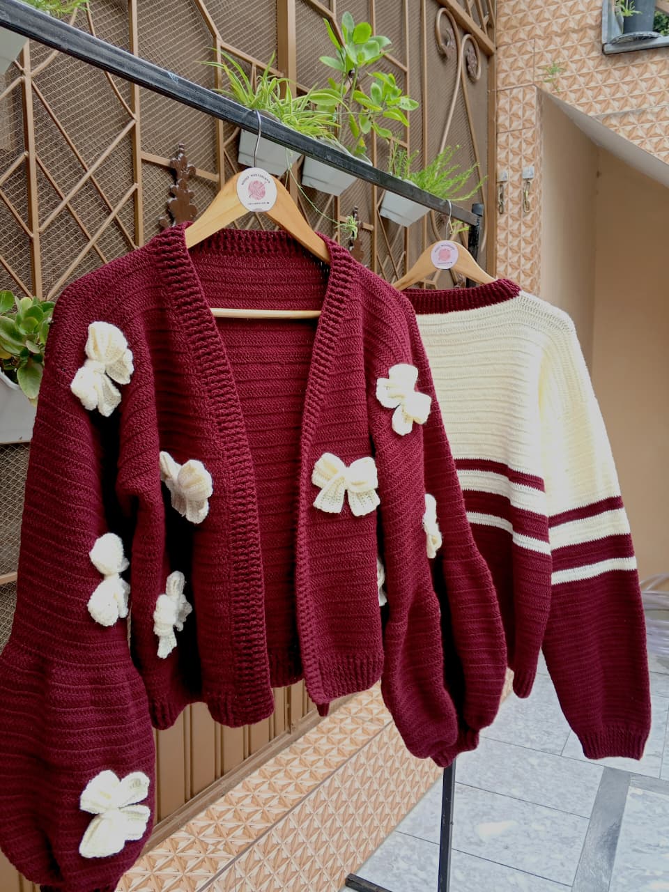 Cherry Cream Couples Crochet Set
