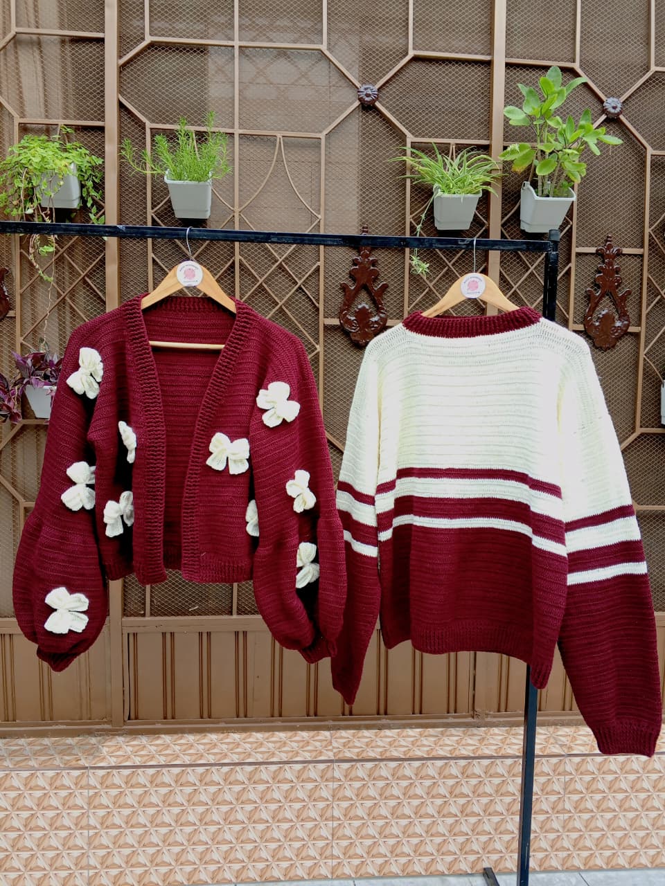 Cherry Cream Couples Crochet Set