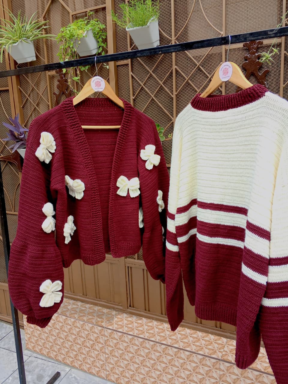 Cherry Cream Couples Crochet Set