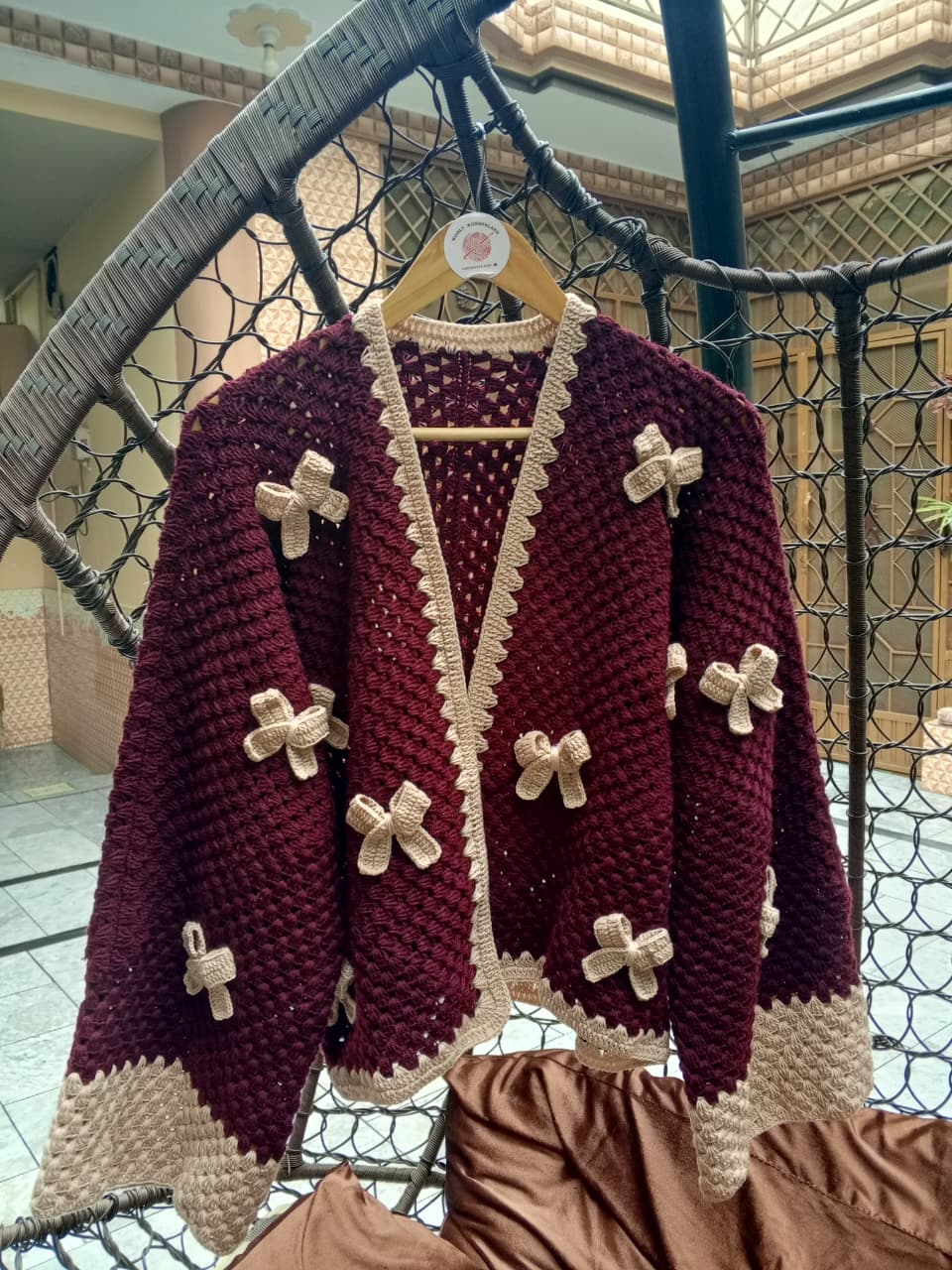 Mom & Daughter Matching Crochet Cardigan