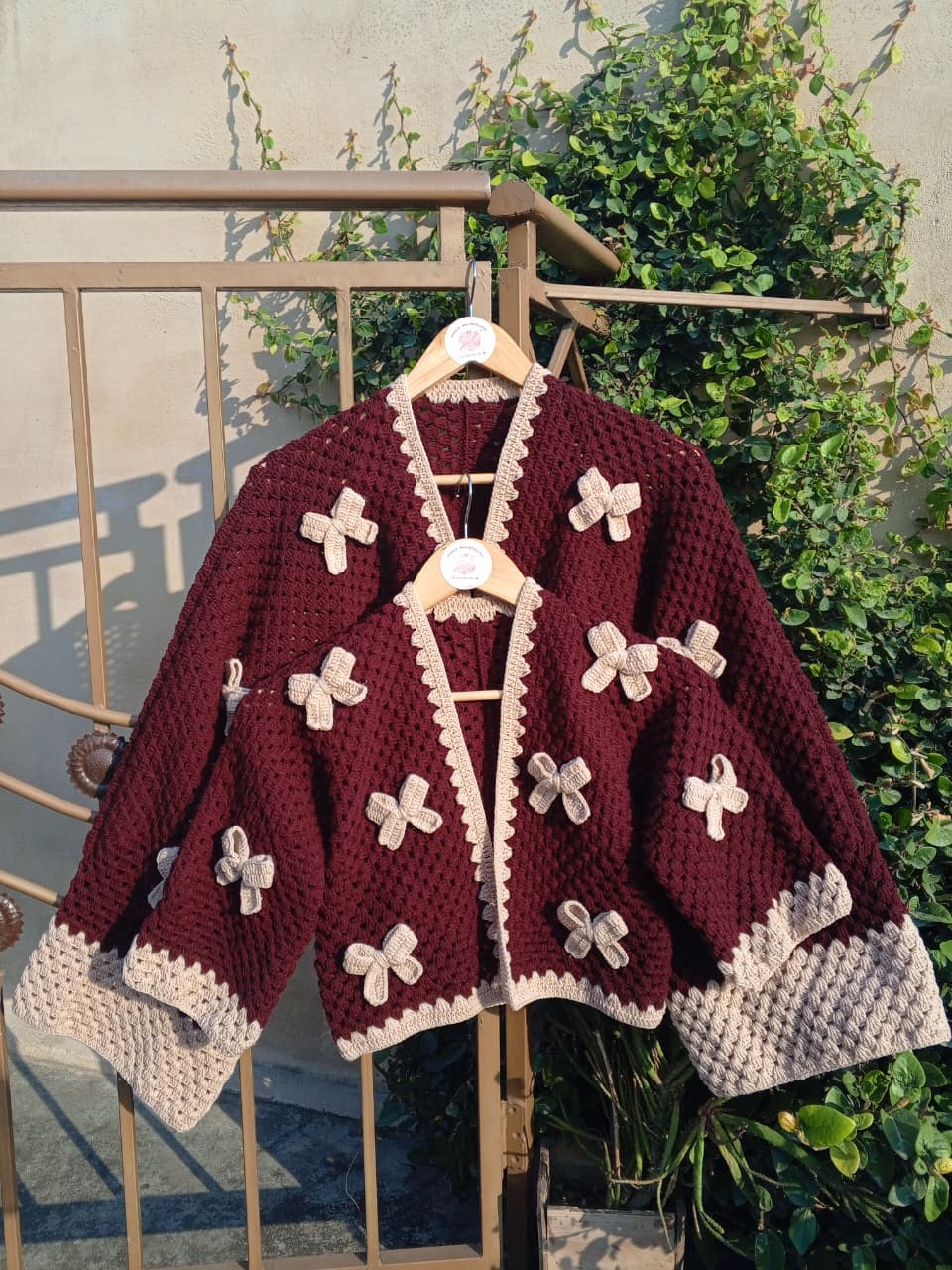 Mom & Daughter Matching Crochet Cardigan