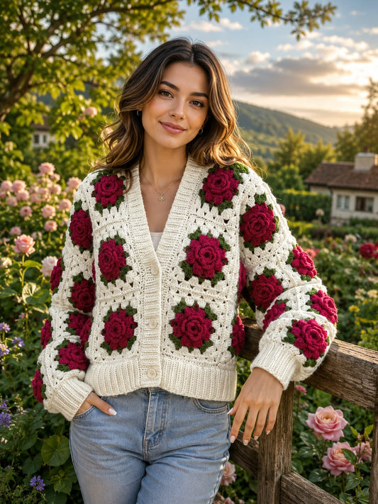 Rose Garden Crochet Cardigan