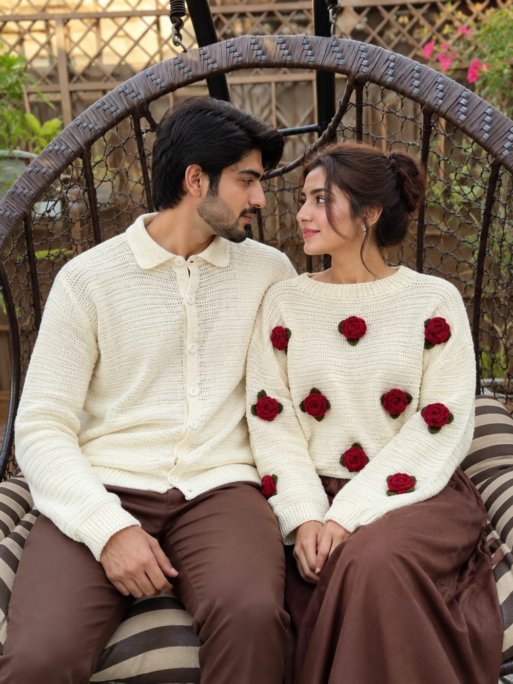 Rose Crochet Couple Set
