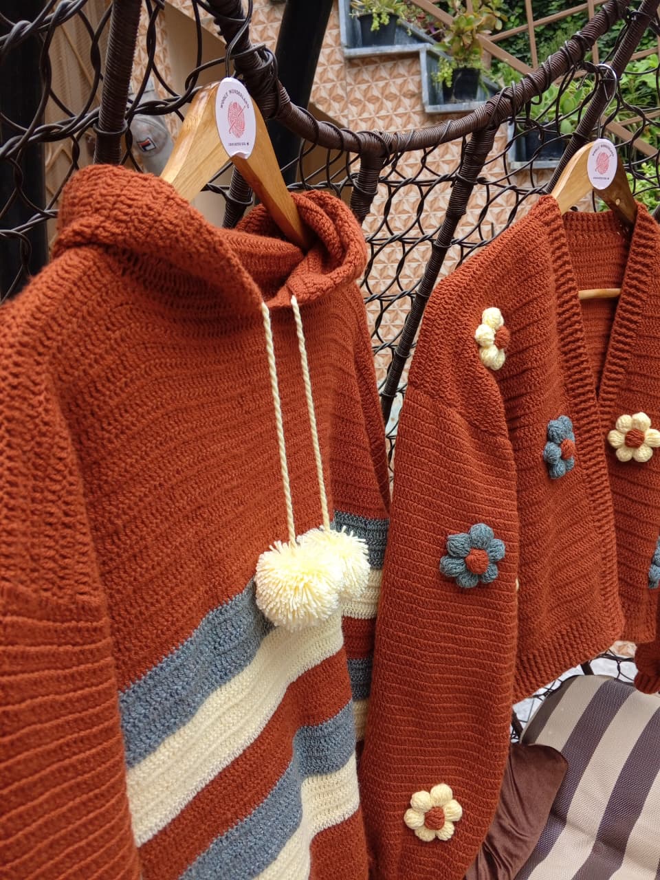 Rust Bloom Crochet Couple Set