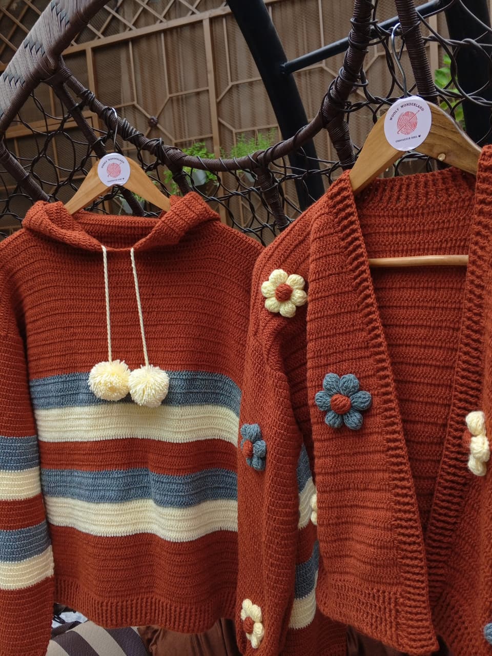 Rust Bloom Crochet Couple Set