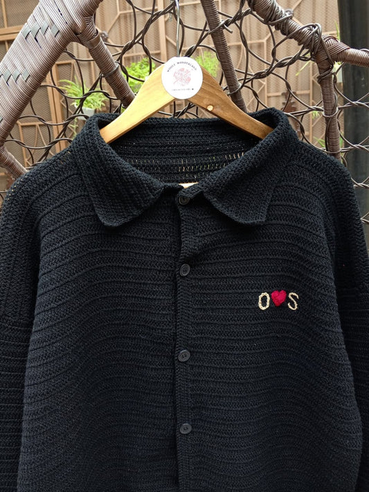 Custom Initial Crochet Cardigan