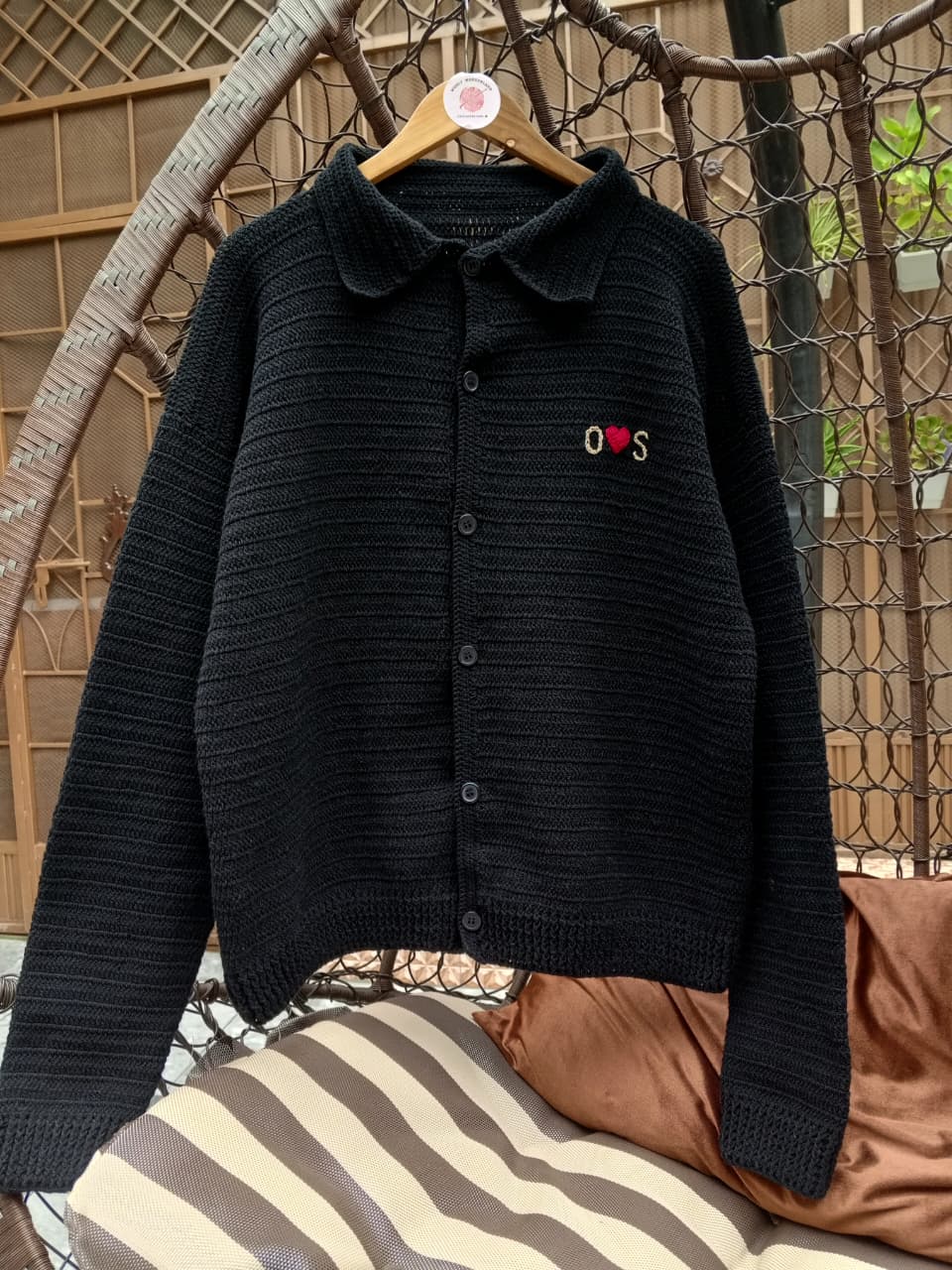 Custom Initial Crochet Cardigan