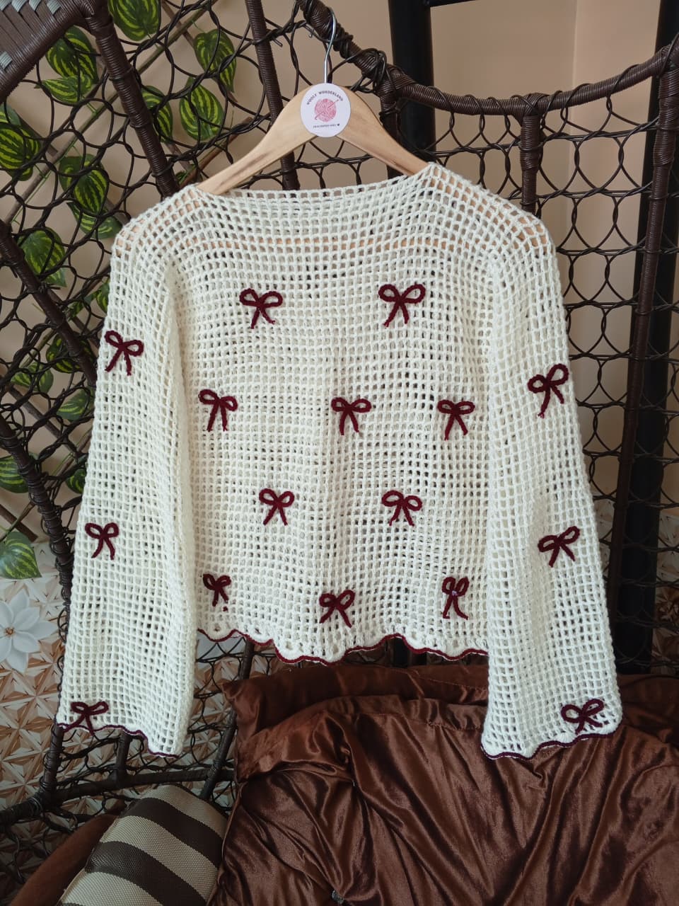 Bow Charm Crochet Top
