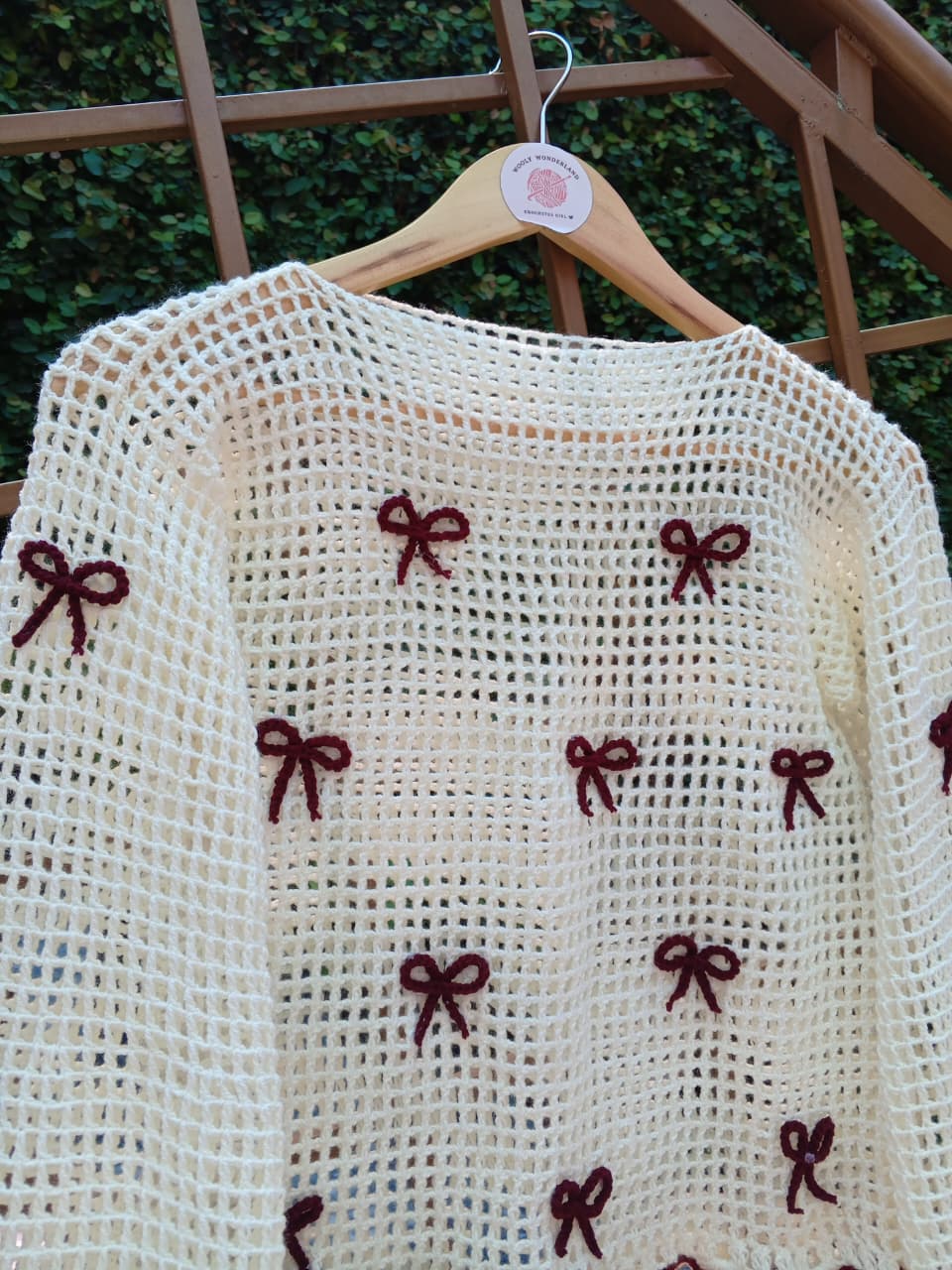 Bow Charm Crochet Top