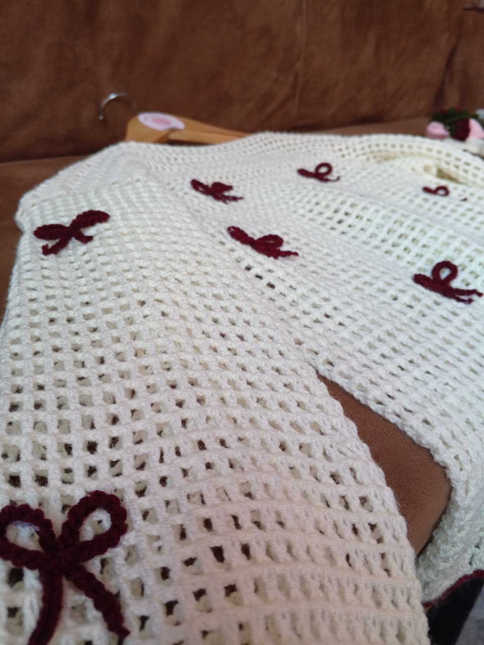 Bow Charm Crochet Top