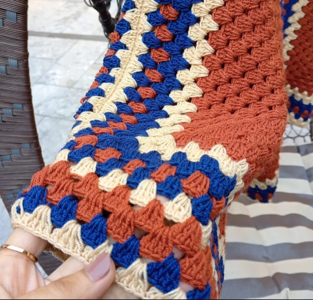 Rustic heoxigan Square Crochet Cardigan